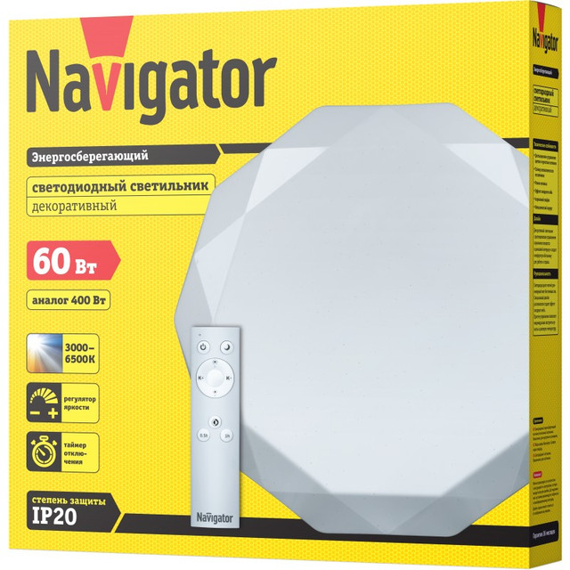 Светильник Navigator 61 661 NBL-RC01-60-MK-IP20-LED алмаз
